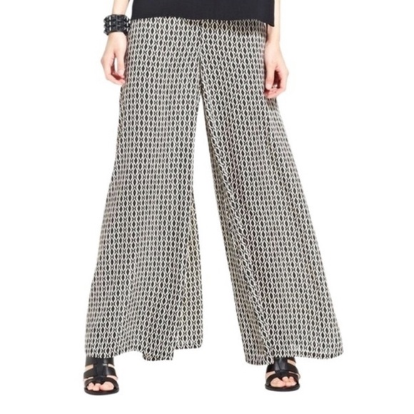 Bar III Wide Leg Brighton Palazzo Pants Black White Geometric - Picture 10 of 10